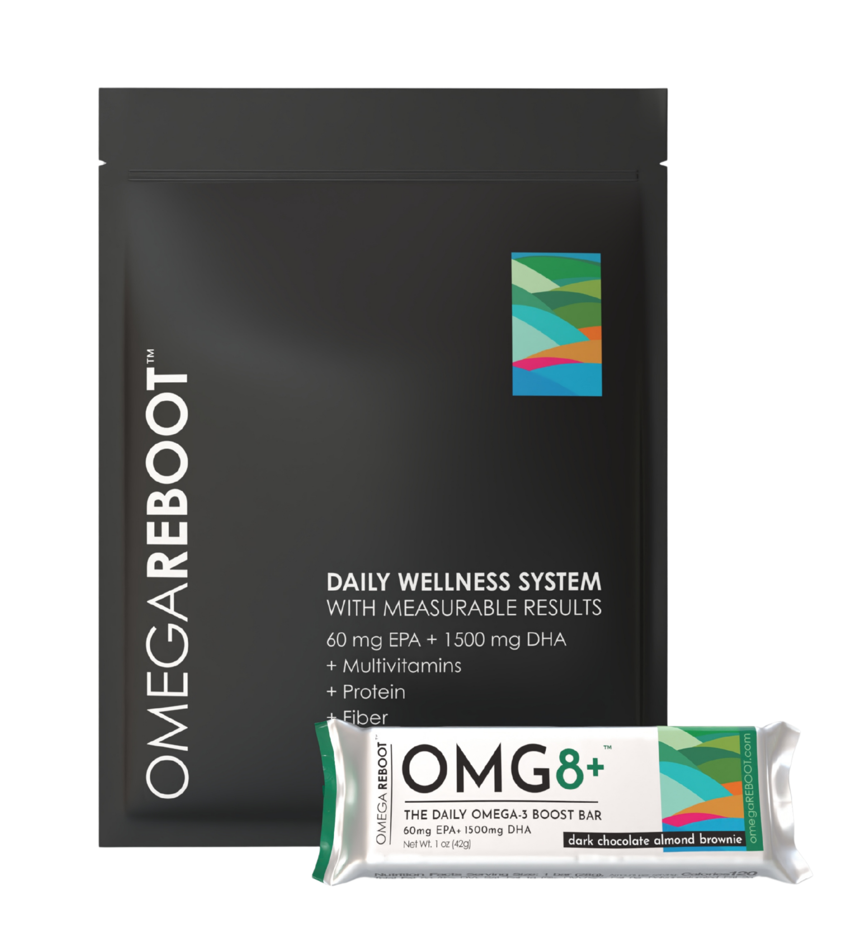 omg8+ omega-3 boost bar and bag